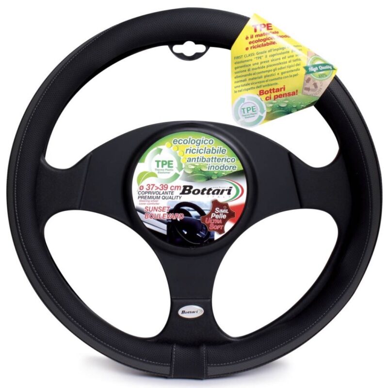 Κάλυμμα τιμονιού αυτοκινήτου BOULEVARD in black grey TPE