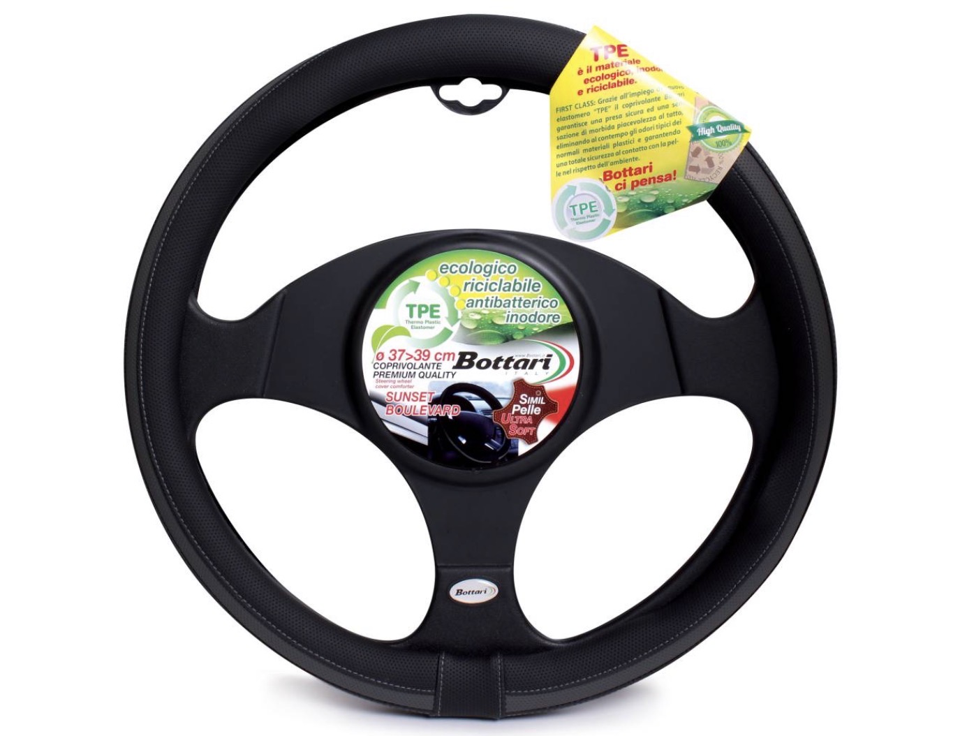 Κάλυμμα τιμονιού αυτοκινήτου BOULEVARD in black grey TPE