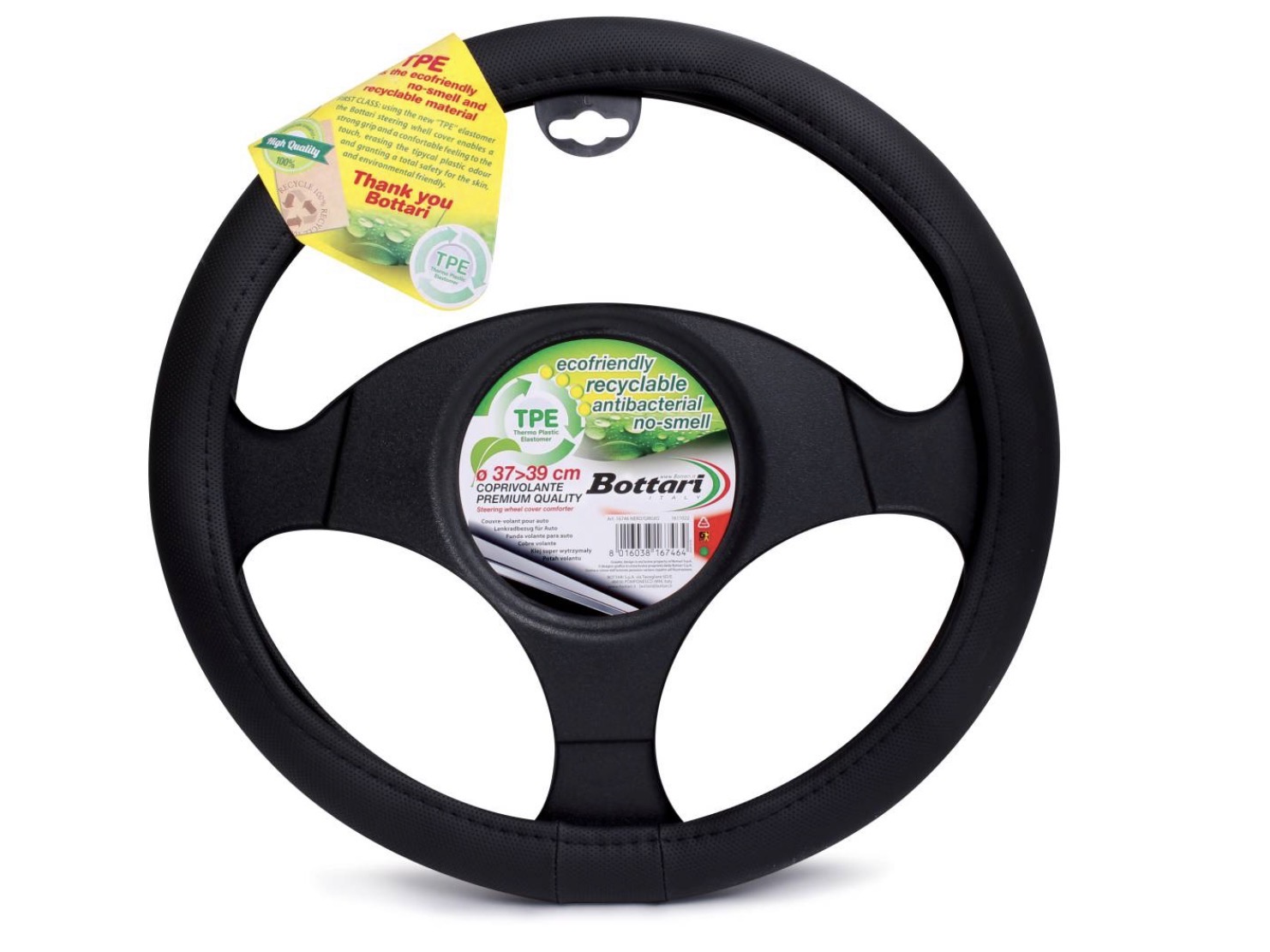 Κάλυμμα τιμονιού αυτοκινήτου RODEO DRIVE black grey TPE